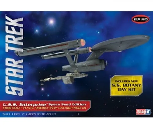 Star Trek TOS USS Enterprise Space Seed (1/1000 Scale) Plastic Snap Together Model Kit