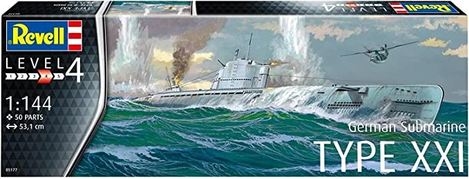 German type XXI Submarine (1/144th Scale) Plastic Military Model Kit