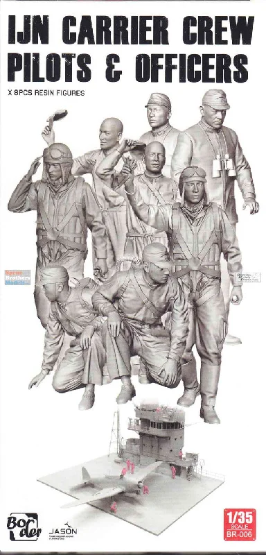 IJN Carrier Crew, Pilots & Officers (1/35 Scale) Plastic Figure Model Kit