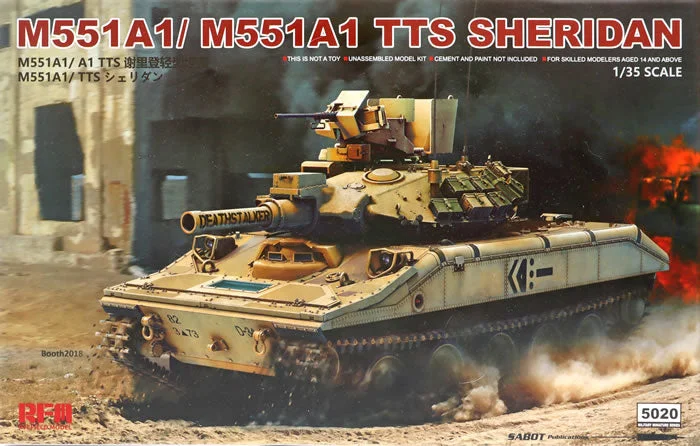 M551A1/M551A1 TTS Sheridan (1/35 Scale) Plastic Military Model Kit