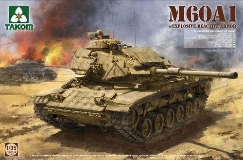 USMC M60A1 w/ERA (1/35th Scale) Plastic Military Model Kit