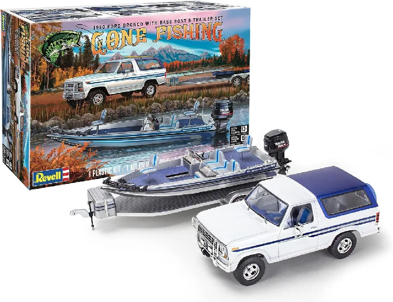 1980 Ford Bronco with Bass Boat (1/24 Scale) Vehicle Model Kit