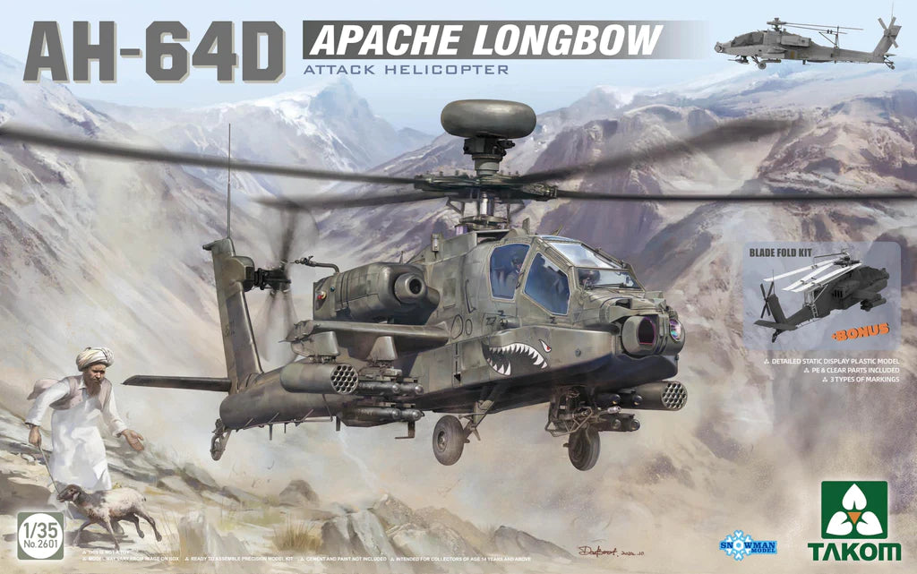 AH-64D Apache Longbow (1/35 Scale) Plastic Helicopter Model Kit