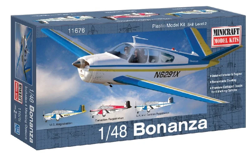 Beechcraft Bonanza V35 (1/48th Scale) Plastic Aircraft Model Kit