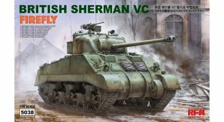 British Sherman VC Firefly with Workable Track Links (1/35 Scale) Plastic Military Model Kit