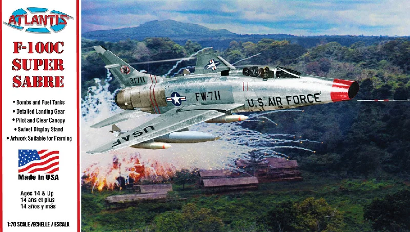 F-100C Super Sabre Fighter (1/70 Scale) Plastic Aircraft Model Kit