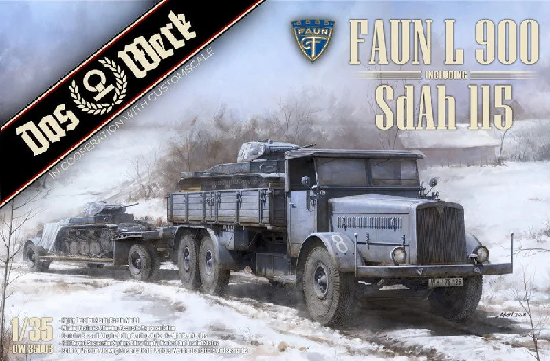 Faun L900 w/Sd.Ah. 115 Trailer (1/35 Scale) Military Model Kit