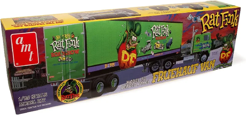 Fruehauf Beaded Van Trailer Hauler Rat Fink (1/25 Scale) Vehicle Model Kit