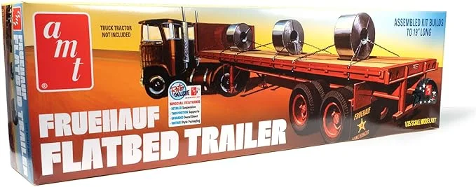 Fruehauf Flatbed Trailer (1/25 Scale) Plastic Vehicle Model Kit