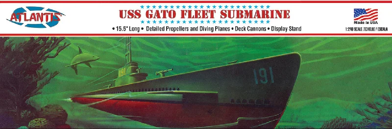 WWII Gato Class Fleet Submarine (1/240 Scale) Plastic Boat Model Kit