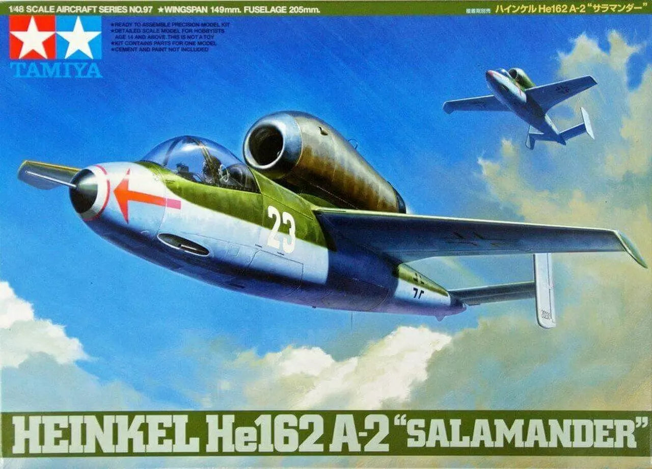 Heinkel He162 A-2 Salamander (1/48 Scale) Plastic Aircraft Model Kit