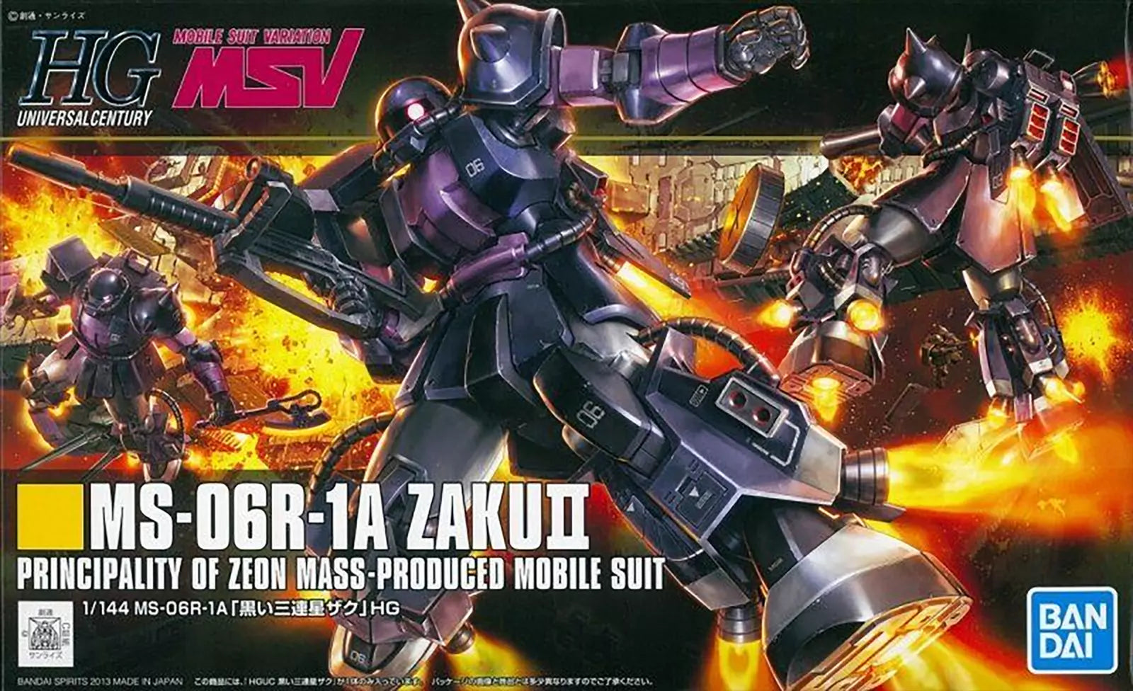 HGUC #151 MS-06R-1A Zaku II Black Tristars (1/144 Scale) Plastic Gundam Model Kit