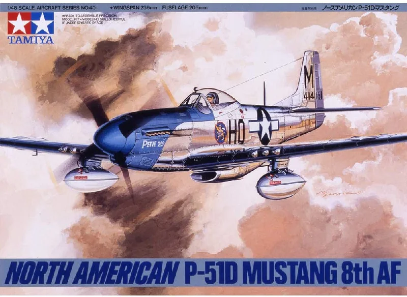 P-51D Mustang 8th Air Force (1/48 Scale) Plastic Aircraft Model Kit