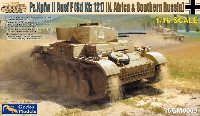 Pz.kpfw II (Sd.Kfz. 121) Ausf. F (North Africa & Italian Front) (1/16 Scale) Plastic Armor Model Kit