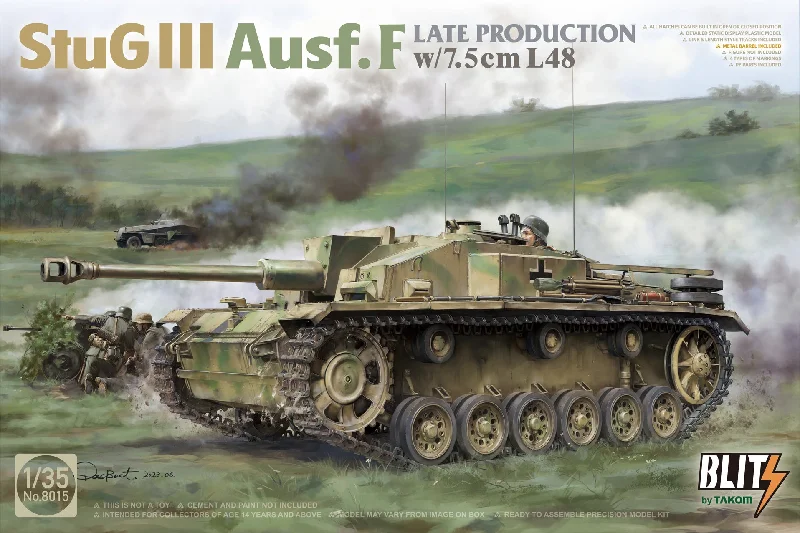 StuG.III Ausf F Late with 7.5cm L48 Gun (1/35 Scale) Plastic Military Model Kit