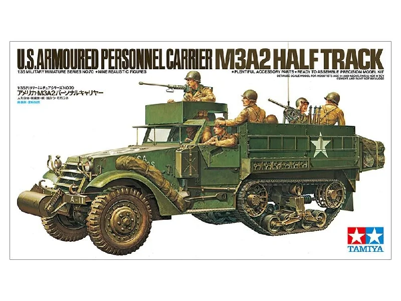 U.S. M3A2 Personnel Carrier M3A2 Half Track (1/35 Scale) Plastic Military Model Kit