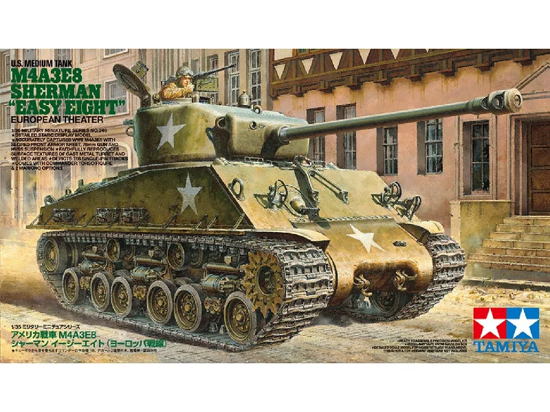 US Medium Tank M4A3E8 Sherman (1/35 Scale) Plastic Military Model Kit