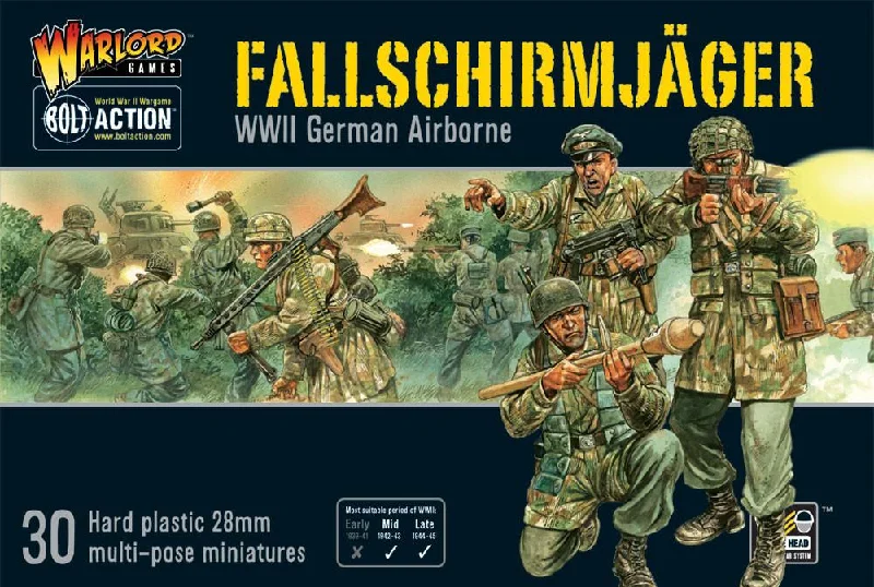 Bolt Action Fallschirmjäger WWII German Airborne, 28 mm Scale Model Figures