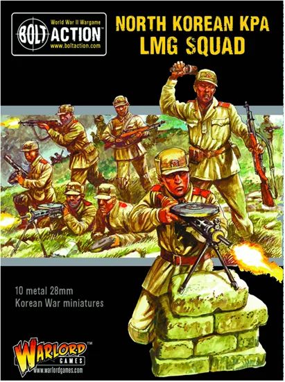 Bolt Action Korean War, North Korean KPA LMG Squad 28 mm Scale Model Figures