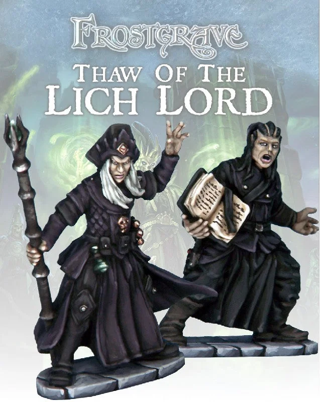 Frostgrave Lich & Apprentice, 28 mm Scale Model Metal Figures