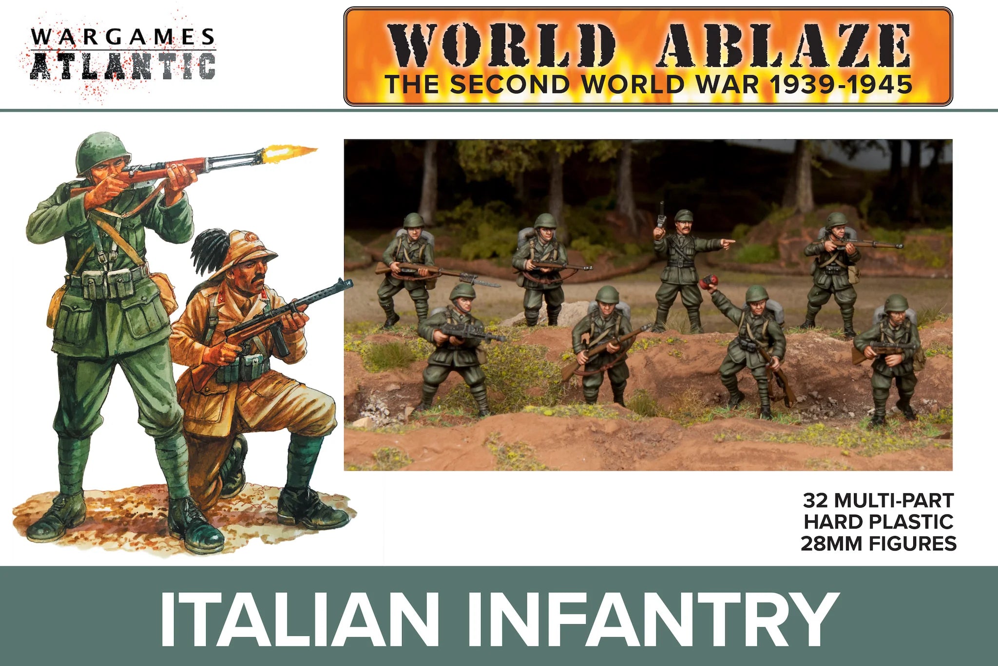 Italian Infantry, 28 mm Scale Model Plastic Figures