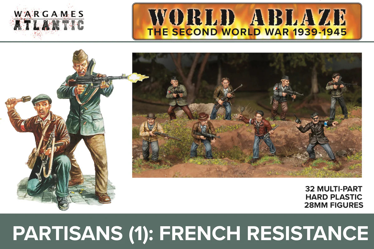 Partisans French Resistance 28 mm Scale Model Plastic Figures