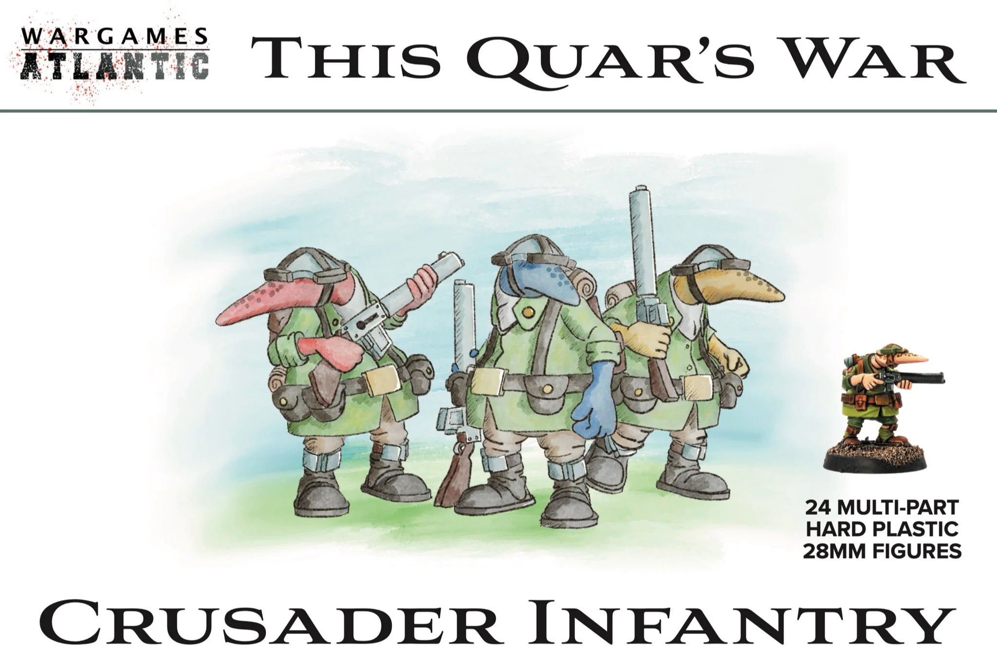 This Quar’s War Crusader Infantry 28 mm Scale Model Plastic Figures