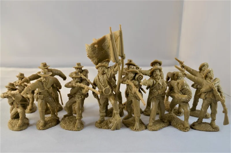 American Civil War Confederate Firing Line Infantry 1/32 (54 mm) Scale Model Plastic Figures