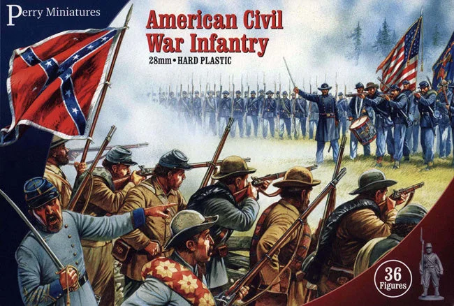 American Civil War Infantry 1861-1865, 28 mm Scale Model Plastic Figures