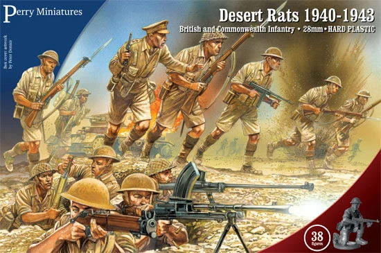 British & Commonwealth Infantry “Desert Rats” 1940-1943 (28 mm) Scale Model Plastic Figures