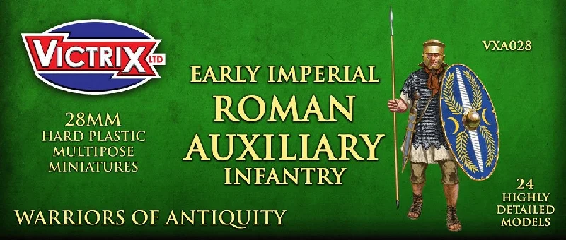 Early Imperial Roman Auxiliary Infantry, 28 mm Scale Model Plastic Figures