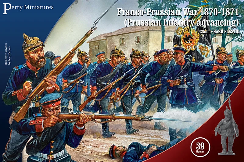 Franco-Prussian War 1870 – 1871 Prussian Infantry Advancing, 28 mm Scale Model Plastic Figures