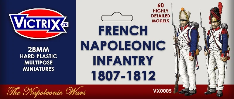 Napoleonic French Infantry 1807 - 1812, 28 mm Scale Model Plastic Figures