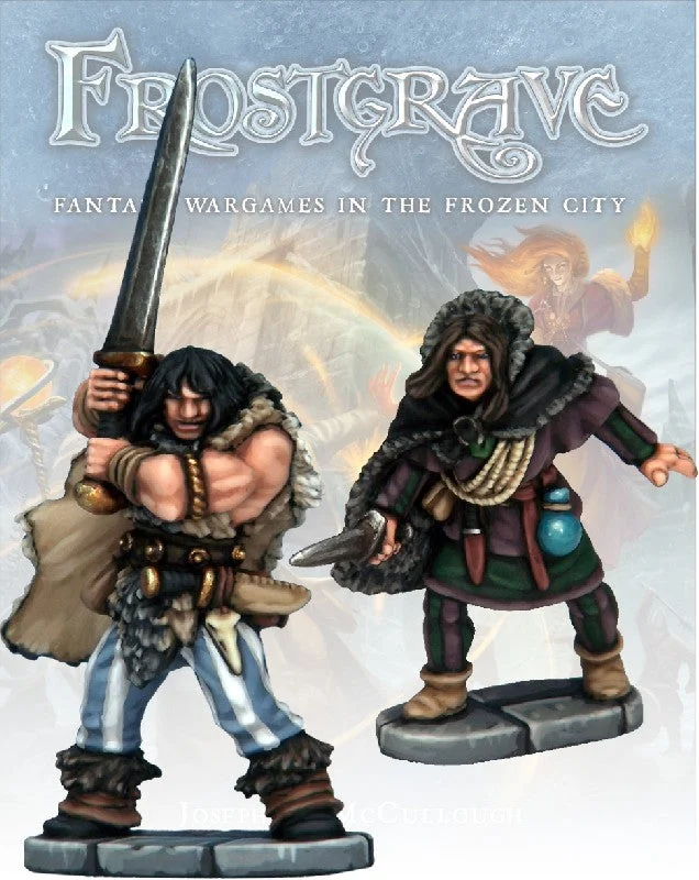 Frostgrave Thief & Barbarian, 28 mm Scale Model Metal Figures