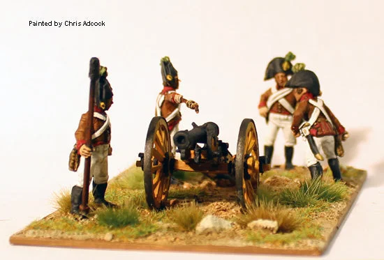 Napoleonic Austrian Artillery 6 Pounder, 28 mm Scale Model Metal Figures