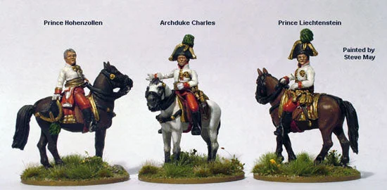 Napoleonic Austrian Early High Command Mounted, 28 mm Scale Model Metal Figures