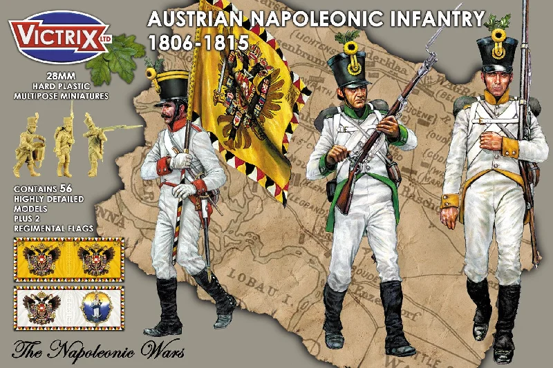 Napoleonic Austrian Infantry 1806 - 1815, 28 mm Scale Model Plastic Figures