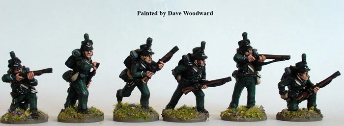 Napoleonic British 95th Rifles Skirmishing, 28 mm Scale Model Metal Figures