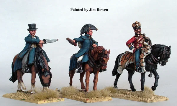 Napoleonic British High Command Mounted, 28 mm Scale Model Metal Figures