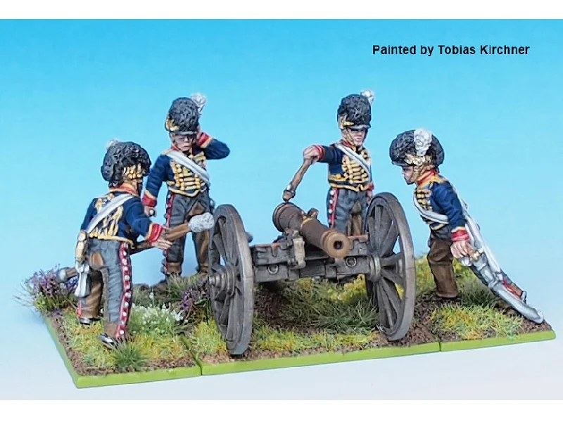 Napoleonic British Royal Horse Artillery 6 Pounder, 28 mm Scale Model Metal Figures