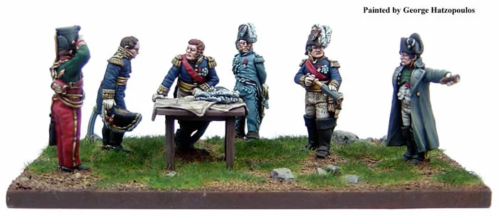 Napoleonic French Leadership Napoleon & Staff Part 1, 28 mm Scale Model Metal Figures