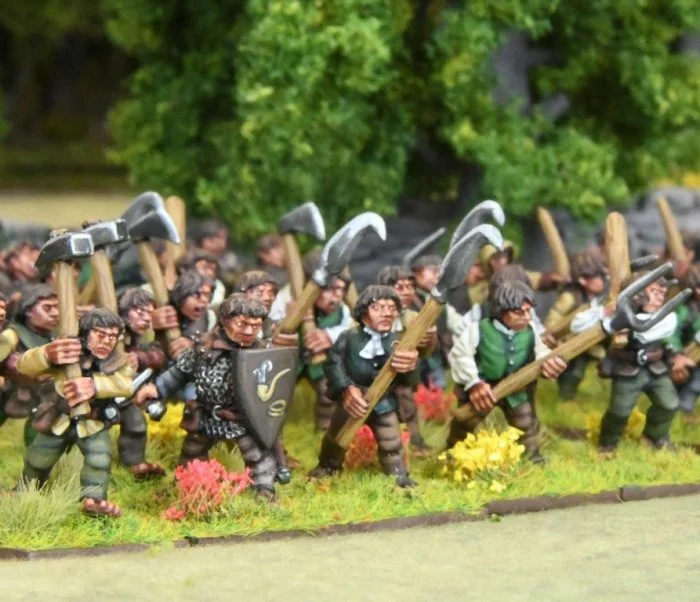 Oathmark Halfling Spearmen, 28 mm Scale Model Metallic Figures