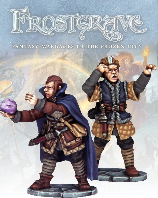 Frostgrave Soothsayer & Apprentice, 28 mm Scale Model Metal Figures