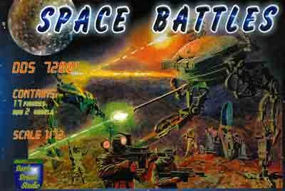 Space Battles Set 1, Walker Warmachine “Armadill” & Destroyer Cyborg “Long Shadow” W/ 17 Figures 1/72 Scale Model Kit by Orion Dark Dream Studio