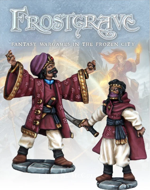 Frostgrave Summoner & Apprentice, 28 mm Scale Model Metal Figures