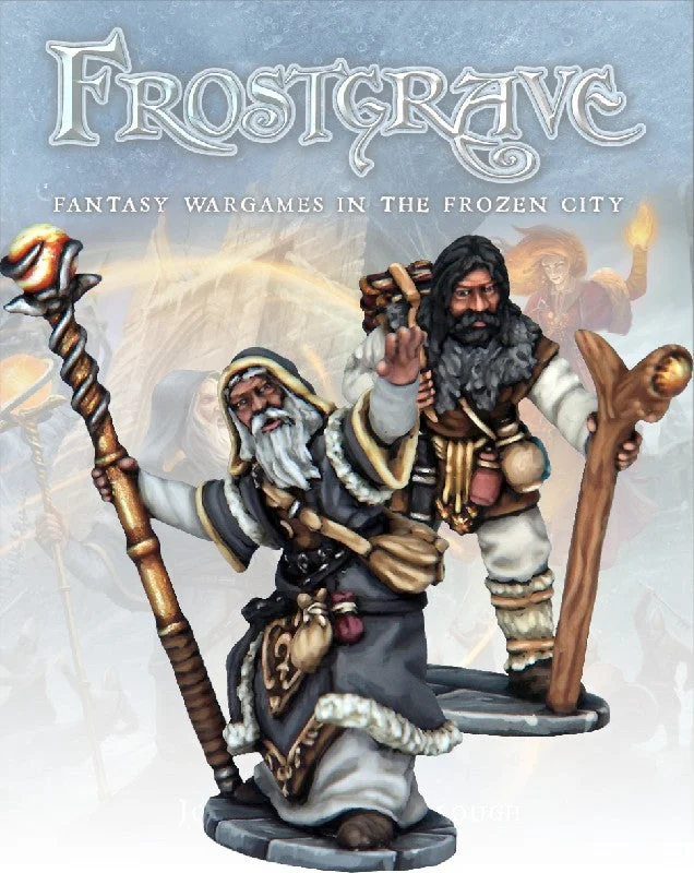 Frostgrave Thaumaturge & Apprentice, 28 mm Scale Model Metal Figures